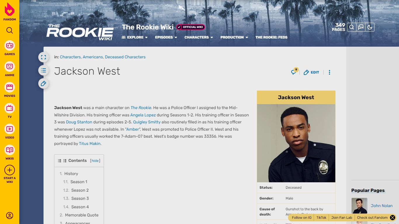 Jackson West | The Rookie Wiki | Fandom