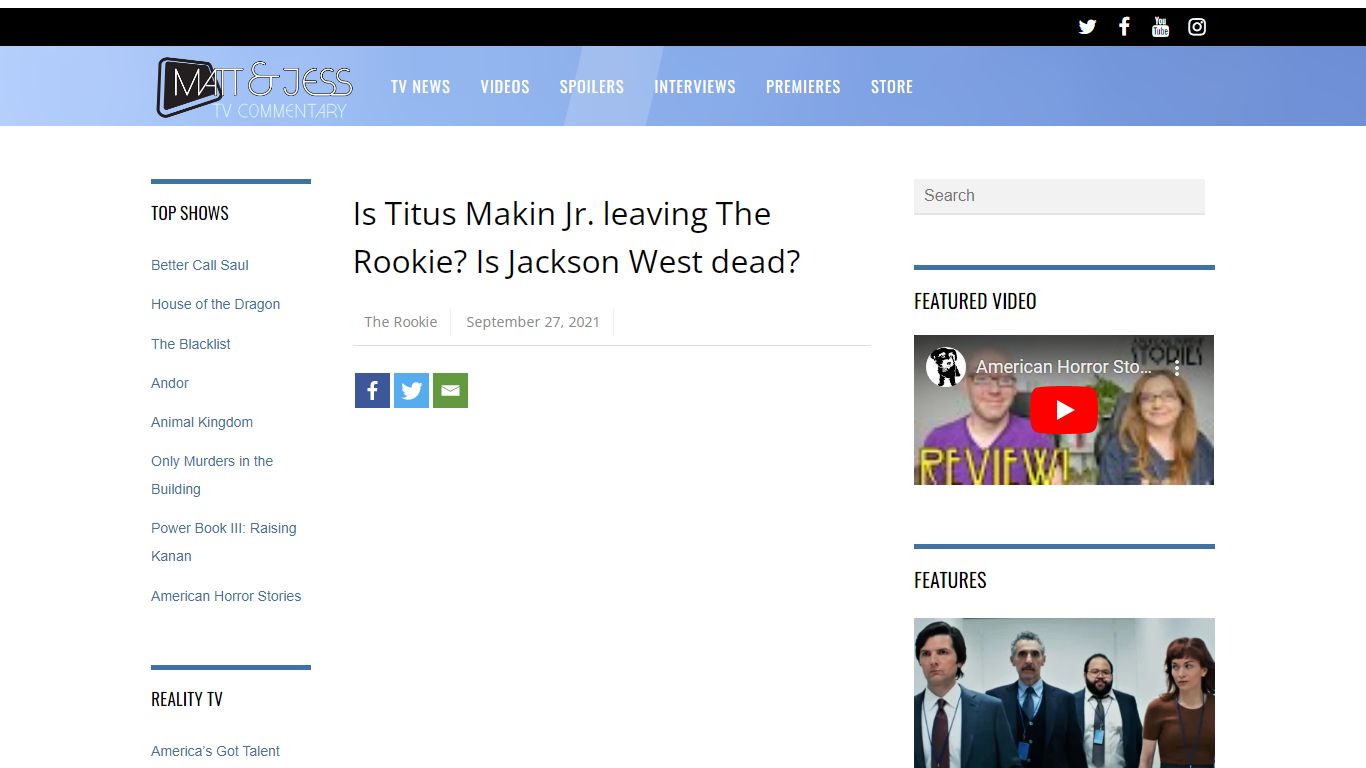 Is Titus Makin Jr. leaving The Rookie? Is Jackson West dead? - CarterMatt